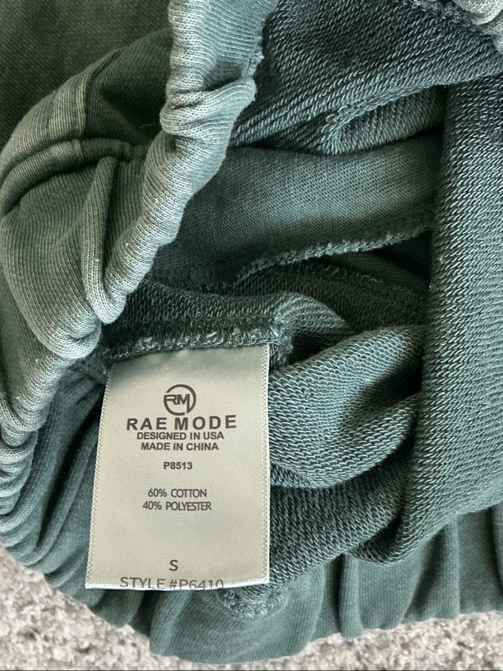 New Rae Mode Brailyn Wide Leg Barrel Sweatpants ~ Mineral Wash Green - Picture 11 of 12